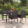 Image de vidaXL Chaises de jardin lot de 4 avec coussins Résine tressée Noir319887