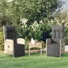 Image de vidaXL Chaises inclinables d'extérieur et coussins lot de 2 Poly rotin319891