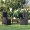 Image de vidaXL Chaises inclinables d'extérieur et coussins lot de 2 Poly rotin319892