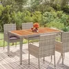 Image de vidaXL Table de jardin dessus en bois Gris 150x90x75 cm Résine tressée319902