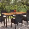 Image de vidaXL Table de jardin dessus en bois Noir 190x90x75 cm Résine tressée319905