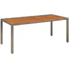 Image de Vidaxl Table De Jardin Dessus En Bois Gris 190x90x75 Cm RÃ©sine TressÃ©e