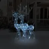 Image de vidaXL Décorations de Noël de renne Acrylique 2 pcs 120 cm Blanc froid