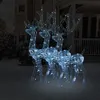 Image de vidaXL Décorations de Noël de renne Acrylique 3 pcs 120 cm Blanc froid