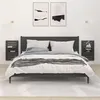 Image de vidaXL Étagères de chevet murales 2 pcs Gris Bois de pin massif