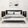 Image de vidaXL Étagères de chevet murales 2 pcs Noir Bois de pin massif