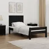 Image de vidaXL Tête de lit murale Noir 95,5x3x60 cm Bois massif de pin