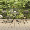 Image de vidaXL Ensemble de bistro pliable 3 pcs Gris Résine tressée