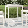 Image de vidaXL Vidaxl Table De Jardin Blanc 82,5x82,5x110 Cm Bois Massif De Pin