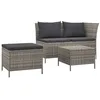 Image de Vidaxl Salon De Jardin 3 Pcs Avec Coussins Gris RÃ©sine TressÃ©e