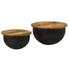 Image de vidaXL Ensemble de tables basses 2 pcs noir bois récupération massif351753