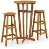 Image de vidaXL Vidaxl Ensemble De Bar 3 Pcs Bois D'acacia Solide