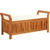 Image de vidaXL Vidaxl Banc De Rangement De Jardin Avec Coussin 126 Cm Bois D'acacia