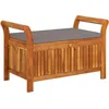 Image de vidaXL Vidaxl Banc De Rangement De Jardin Avec Coussin 91 Cm Bois D'acacia