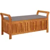 Image de Vidaxl Banc De Rangement De Jardin Avec Coussin 126 Cm Bois D'acacia