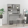 Image de vidaXL Bureau avec étagères Gris béton 102x45x148 cm Bois d'ingénierie823004