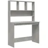 Image de vidaXL Bureau Avec Étagères & Rangement Compact Gris Béton 102x45x148 Cm Bois Composé
