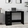 Image de vidaXL Bureau avec tiroirs Noir 102x50x76 cm Bois d'ingénierie823033