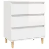 Image de vidaXL Buffet Blanc brillant 60x35x70 cm Bois d'ingÃ©nierie