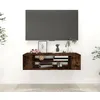 Image de vidaXL Armoire TV suspendue Chêne fumé 100x30x26,5cm Bois d'ingénierie826360