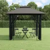 Image de vidaXL Belvédère avec parois latérales anthracite 300x300x270 cm acier360143