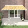 Image de vidaXL Auvent rétractable jaune et blanc 4x3 m tissu et aluminium
