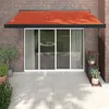 Image de vidaXL Auvent rétractable orange et marron 3,5x2,5m tissu et aluminium