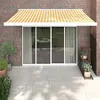 Image de vidaXL Auvent rétractable jaune et blanc 3x2,5 m tissu et aluminium