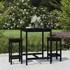 Image de vidaXL Ensemble de bar de jardin 3 pcs noir bois de pin massif3154729