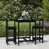 Image de vidaXL Ensemble de bar de jardin 3 pcs noir bois de pin massif