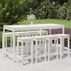 Image de vidaXL Ensemble de bar de jardin 9 pcs blanc bois de pin massif