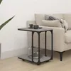 Image de vidaXL Table d'appoint à roues Sonoma gris 50x35x55,5 cm