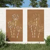 Image de vidaXL Vidaxl Décorations Murales De Jardin 2pcs 105x55 Cm Design De Fleur