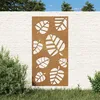 Image de Vidaxl DÃ©coration Murale Jardin 105x55 Cm Acier Corten Design Feuille