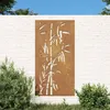 Image de vidaXL Vidaxl Décoration Murale Jardin 105x55 Cm Acier Corten Design Bambou