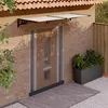 Image de vidaXL Auvent de porte Noir et transparent 239x90 cm Polycarbonate153686