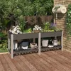Image de vidaXL Lit surélevé de jardin avec étagère Gris 200x50x75 cm WPC362573