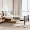 Image de vidaXL Cadre de lit métal sans matelas avec pied de lit noir 90x200 cm