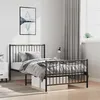 Image de vidaXL Cadre de lit métal sans matelas avec pied de lit noir 100x190cm