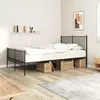 Image de vidaXL Cadre de lit métal sans matelas avec pied de lit noir 140x190cm350882