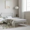 Image de vidaXL Cadre de lit métal sans matelas et tête de lit blanc 100x190 cm