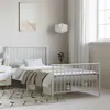 Image de vidaXL Cadre de lit métal sans matelas et pied de lit blanc 100x200 cm