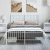 Image de vidaXL Cadre de lit métal sans matelas et pied de lit blanc 135x190 cm