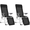 Image de vidaXL Vidaxl Chaises De Camping Pliantes Et Repose-Pied Lot De 2 Textilène