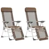 Image de vidaXL Chaises de camping pliantes et repose-pied lot de 2 marron360148