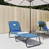 Image de vidaXL Chaise longue pliante bleu tissu oxford acier enduit de poudre360175