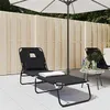 Image de vidaXL Chaise longue pliante noir tissu oxford acier enduit de poudre360176