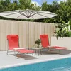 Image de vidaXL Chaises longues pliables lot de 2 rouge textilène et acier360182