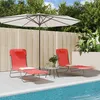 Image de vidaXL Vidaxl Chaises Longues Pliables Lot De 2 Rouge Textilène Et Acier