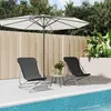 Image de vidaXL Vidaxl Chaises De Plage Pliantes 2pcs Textilène Acier Enduit De Poudre